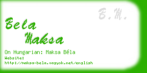 bela maksa business card